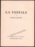 Performance Program "La Vestale" La Scala 1954-1955