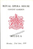 Performance Program Medea at Covent Garden - June 1959