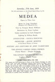 Performance Program "Medea" Royal Opera House 1959