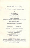 Performance Program "Norma" Royal Opera House 1952