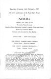 Performance Program "Norma" Royal Opera House 1957