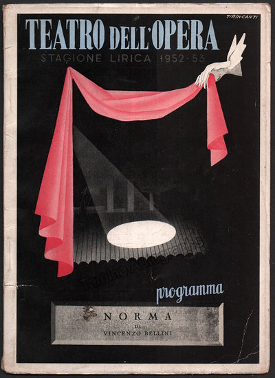 Performance Program "Norma" Teatro dell' Opera 1952-1953