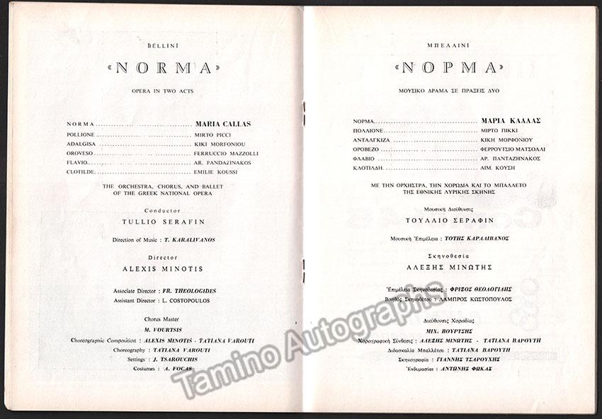 Performance Program "Norma" Teatro Epidauros 1960 - Tamino