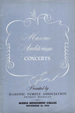 Performance Program Recital Masonic Auditorium Detroit 1958