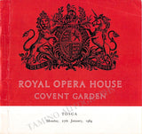 Performance Program "Tosca" at Royal Opera House London 1964