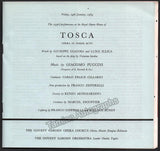 Performance Program "Tosca" Royal Opera House 1964