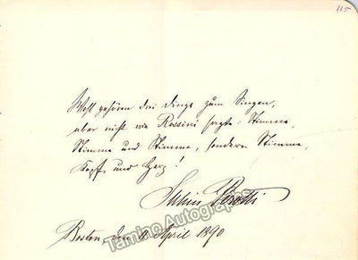 Perotti, Julius - Autograph Note Signed 1890