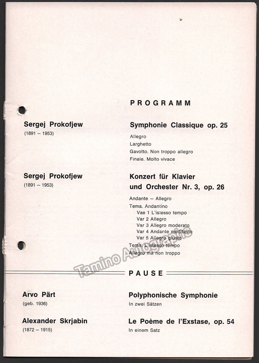Petrov, Nikolai - Svetlanov, Evgeny - Signed Program Kassel 1970 - Tamino