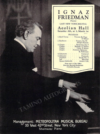 Pianist Program and Playbill Lot New York 1918-1927
