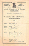 Pianist Program Lot - Rome and Bologna 1913-1919