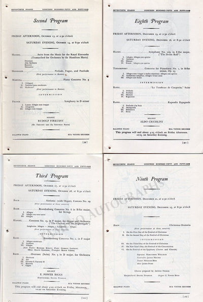 Pianists - Boston Symphony Program Lot 1950-51