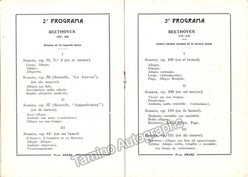 Pianists - Lot of 5 Programs 1913-1920 – Tamino