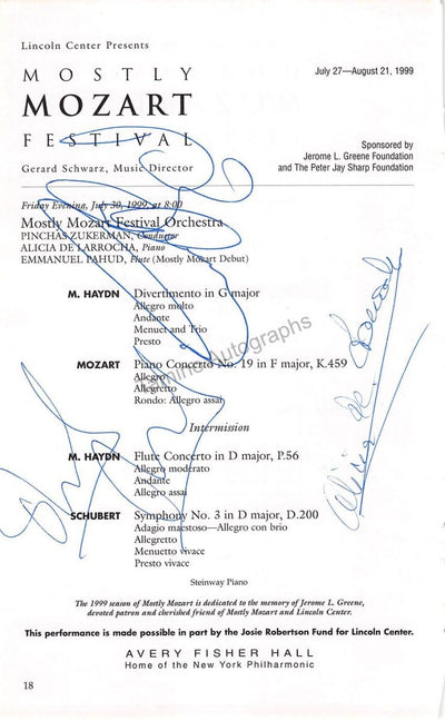 Alicia De Larrocha - Pinchas Zukerman - Emmanuel Pahud