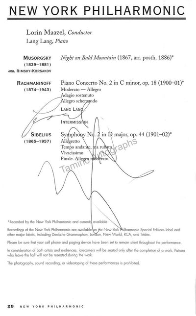 Pianists - Signed Cast Pages (1994-2010)
