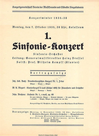 Piano Concert Programs - Lot of 15 German Programs 1935-1950