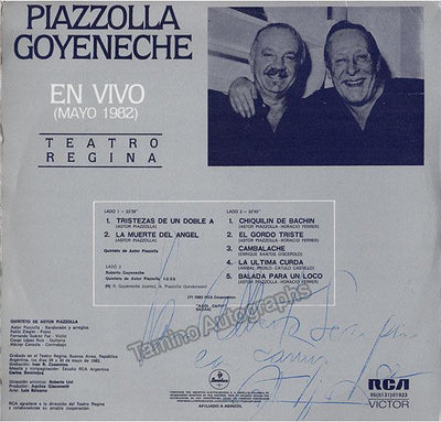 Piazzolla, Astor - Signed LP Record Sleeve