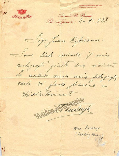 Piccaluga, Nino - Autograph Letter Signed 1928