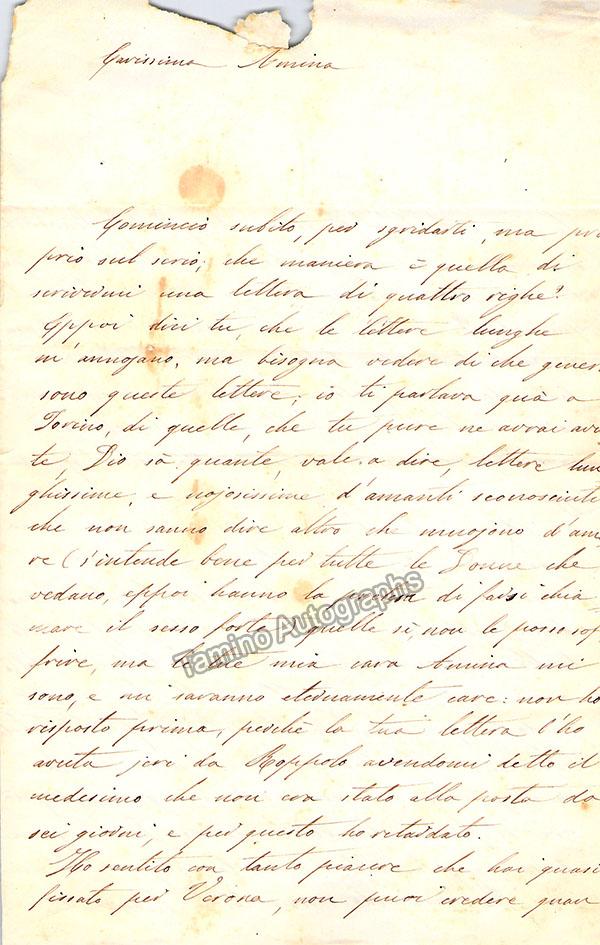 Piccolomini, Maria - Autograph Letter Signed - Tamino