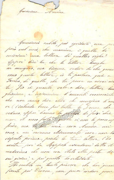 Piccolomini, Marietta - Autograph Letter Signed