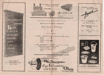Pinto, Ayrton - Concert Program Rio de Janeiro 1958