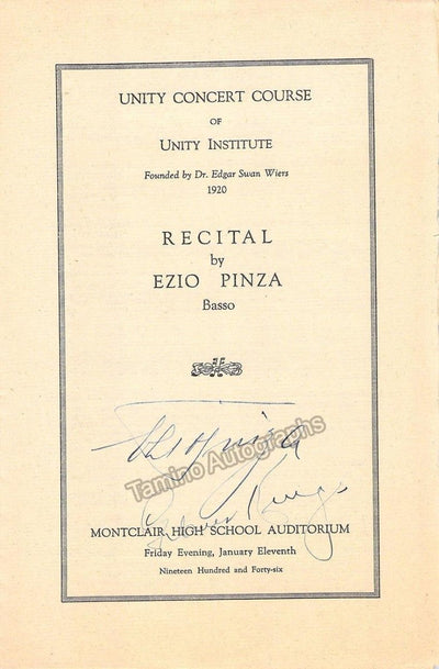 Pinza, Ezio - Signed Program 1946