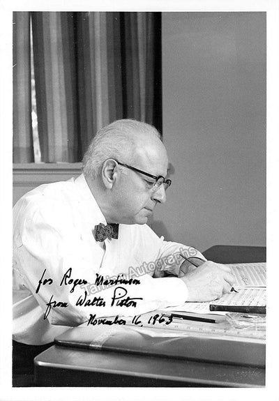 Piston, Walter - Signed Photo 1963