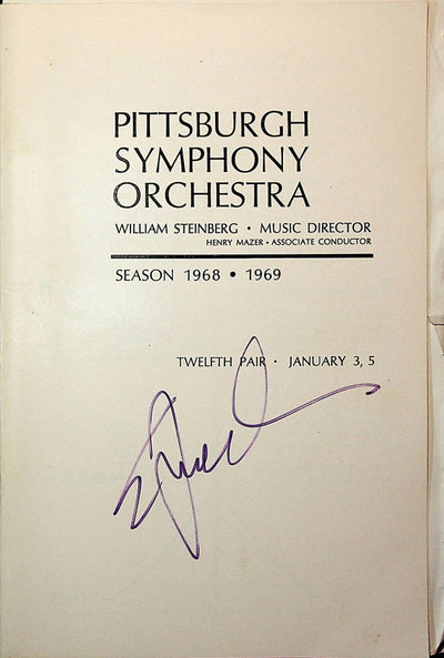 Pittsburg Symphony Orchestra - Signed Concert Programs 1966 - 1969 (Various Autographs)