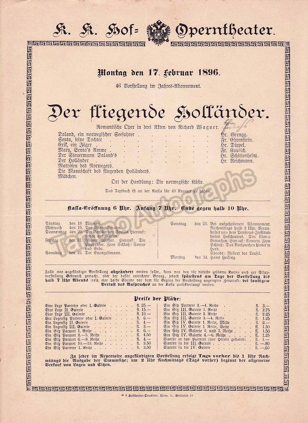 playbill imperial royal court opera vienna playbills 1894 1897 3
