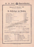 Imperial & Royal Court Opera, Vienna - 8 Playbill Lot 1894-1897