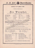 Imperial & Royal Court Opera, Vienna - 6 Playbill Lot 1900-1901