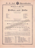 Imperial & Royal Court Opera, Vienna - 6 Playbill Lot 1900-1901