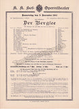 Imperial & Royal Court Opera, Vienna - 8 Playbill Lot 1910-1912