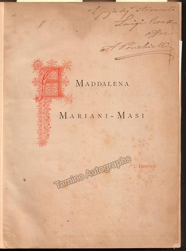 Ponchielli, Amilcare - Signed La Gioconda First Edition 1881