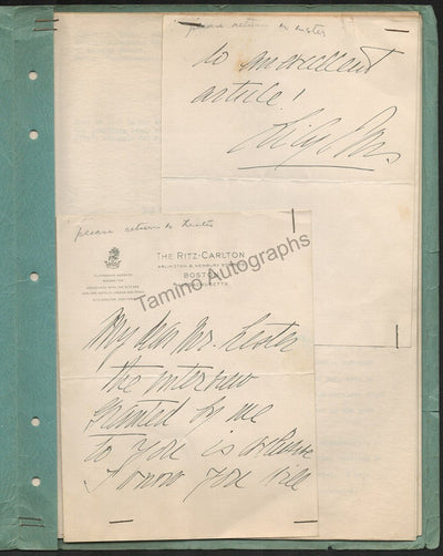 Pons, Lily - Typed Essay and Autograph Note Signed
