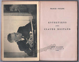 Poulenc, Francis - Signed Book "Interviews with Claude Rostand"