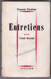 Poulenc, Francis - Signed Book "Interviews with Claude Rostand"