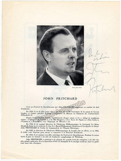 Pritchard, John - Large Signed Photo