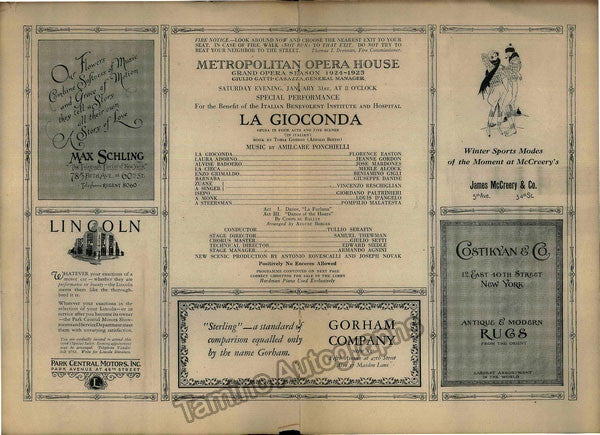 La Gioconda Met Cast Page 1925