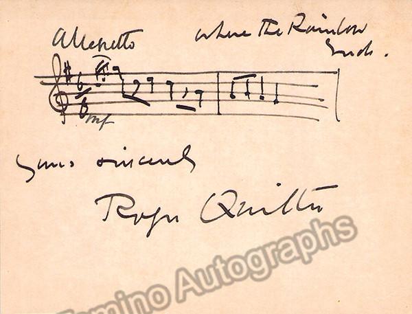 Quilter, Roger - Autograph Music Quote Signed
