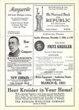 Rachmaninoff, Sergei - Kreisler, Fritz - Concert Program 1920