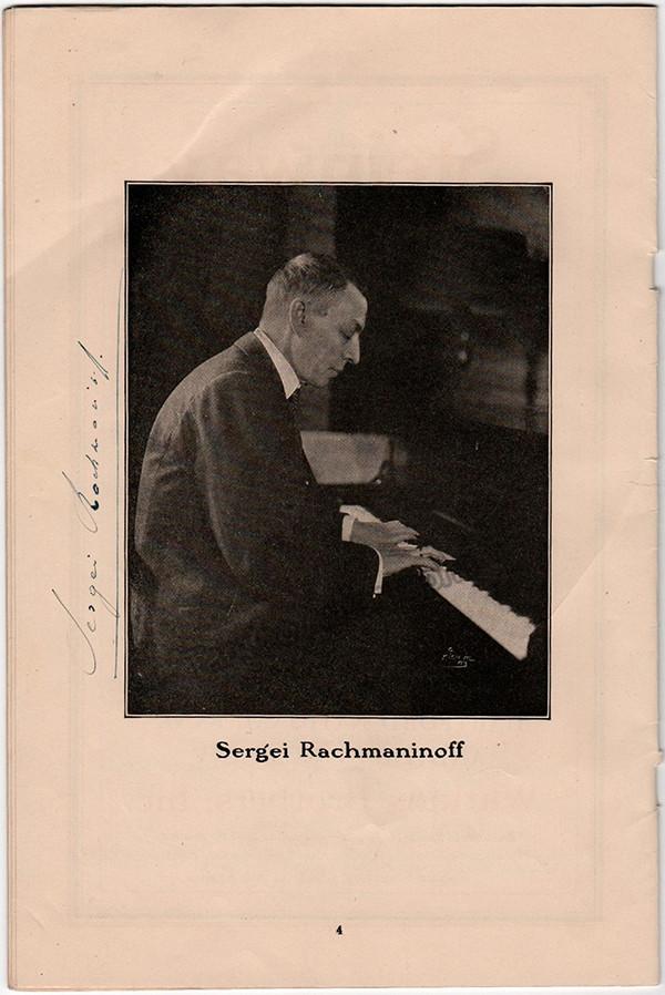 Rachmaninoff, Sergei - Signed Program Photo