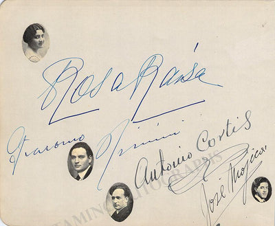 Raisa, Rosa - Cortis, Antonio - Mojica, Jose - Rimini, Giacomo - Quadruple Signed Album Page