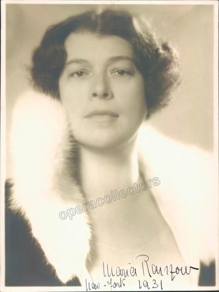 Ranzow, Maria - Signed Photograph 1931