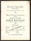 Raveau, Alice - Program Concert Paris 1934