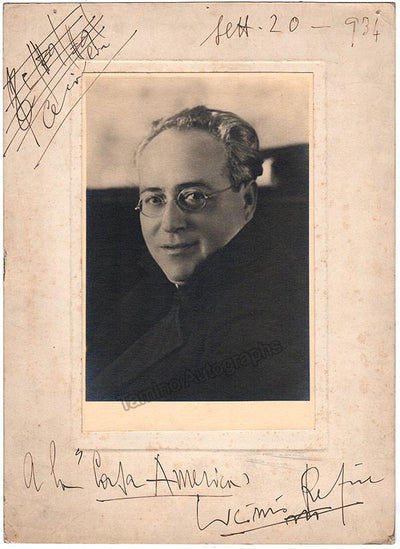 Refice, Licinio - Large Signed Photo with Music Quote 1934