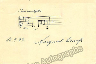 Reuss, August - Autograph Music Quote Signed 1933