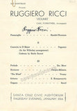 Ricci, Ruggiero - Signed Program 1940s