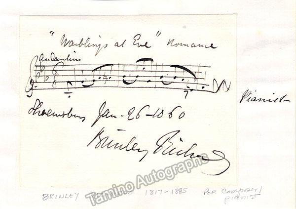 Richards, Henry Brinley - Autograph Music Quote Signed 1860