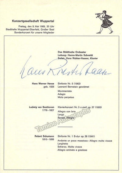 Richter-Haaser, Hans - Signed Program Wuppertal 1969