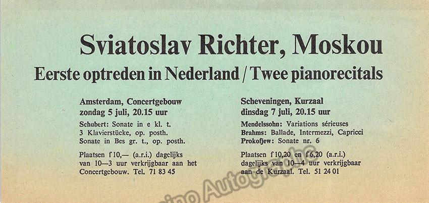 Richter, Sviatoslav - Concert Program Amsterdam 1964 - Tamino